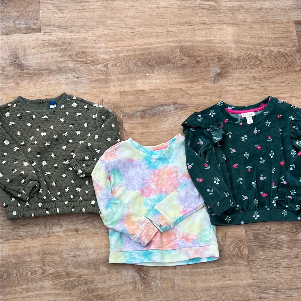 Floral and Tie-Dye Kids Sweatshirt Bundle